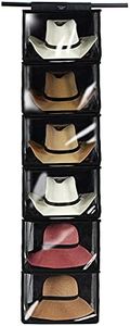 TreeHouse London Cowboy Hat Rack Storage with Dust Cover - XL 6 Shelf Hanging Hat Organizer for Men and Womens Closets - Hanging Closet Cowboy Cap Hat Holder for Wide Brimmed Hats & Clothes