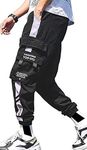 Streetwear Hip Hop Pants Cargo Pants Joggers for Men Couple Women Unisex Casual Sports Active Sweatpants Black-04 XX-Large