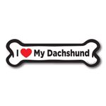 Magnet Me Up I Love My Dachshund Dog Bone Magnet Decal, 2x7 Inches, Heavy Duty Automotive Magnet for Car Truck SUV