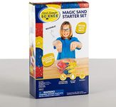 Steve Spangler Science Magic Sand Starter Kit – Includes Blue, Red & Yellow Play Sand (2.12 oz. Each) and Plastic Tank – Colored Play Sand That Never Gets Wet, Exciting STEM Activity