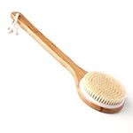 Ithyes Body Brush Dry Brushing Back Scrubber Shower Bath Brush Bamboo Long Handle Natural Bristles exfoliating Massage Improve Blood Circulation Cellulite