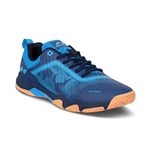 Nivia Powerstrike 2.0 Badminton Shoes for Mens | Phylon, Natural Rubber Sole with Breathable mesh upper for Sports, Badminton, Volleyball, Squash, Table Tennis | Non Marking Sole (Blue/Black) UK-7