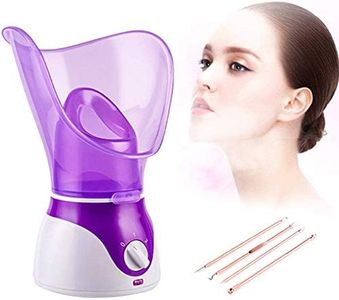 Facial Steamer, FLYZOE Spa Facial Steamer Warm Mist Face Steamer, Home Sauna SPA Face Humidifier Sprayer, Moisturizing Cleaning Pores with Timer and Remove skin dirt, 4 Piece blackhead remover.