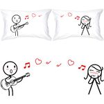 BoldLoft Love Me Tender Couples Pillowcases-Love Gifts for Girlfriend-Wife Gifts from Husband-Couples Gifts for Him and Her Valentines Day Cotton Anniversary-Guitarist Gifts for Men