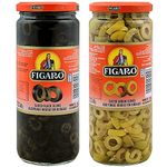 Figaro Sliced Black Olives & Sliced Green Olives, 31.75 oz ℮ 900 g, Variety Pack