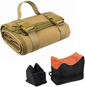 Khaki Tactical Shooting Mat - Outdoor Professional Waterproof Non-Slip Shooting Mat with Front and Rear Support Sandbags