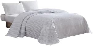 Beatrice Home Fashions Channel Chenille Bedspread, Full, White