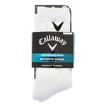 Callaway Men's Men's Sport Crew 3pk Socks, White, One Size UK