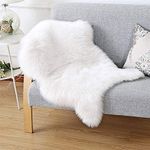 JXLOULAN Fluffy Sheepskin White Rug 50 x 80 cm Faux Fur Area Rugs for Bedroom Decor Rugs Living Room Chair Sofa