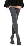 Lashapear Extra Long Socks Thigh High Socks Over The Knee Boot Stockings for Women, Grey