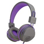 JLab JBuddies Studio On-Ear Kids Wired Headphones, Toddler Headphones, Kid Safe, Studio Volume Safe, Volume Limiter, Folding, Adjustable, Noise Isolation, with Mic (Graphite/Purple)