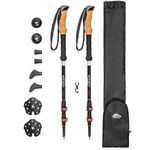 Cascade Mountain Tech Cascade Mountain Tech 3K Carbon Fiber Trekking Poles Ultralight with Cork Grip and Quick Lock for Hiking and Walking