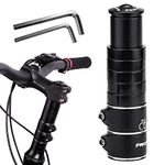 Bike Handlebar Extender, Bike Stem Riser Extender MTB Handlebar Extension with 2 Hex Key for 28.6mm Fork, Aluminum Alloy Black