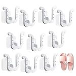 Wall Mounted Shoe Rack Storage,10 pcs Hanging Shoe Holder Over Door, Multifunctional Slippers Organizer Wall Hanging Without Drilling, Drying Shoe Hanger Rack For Narrow Space Closet Bathroom Kitchen