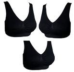 UtopyaUK 3 6 9 Pack Comfort Bra Women Girls Crop Top Seamless Bra Sleep Yoga Bralette Stretch Bras Sports Vest Wireless Post Surgery Bra Wire Free, 3 Black, S