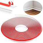 TPE Quadrant Trim, 6M Flexible Moulding Wall Corner Trim Self Adhesive, Skirting Board Trim, Caulk Strip Beading for Laminate Flooring, Wall Ceiling, Cabinet Countertop, Etc (White,19 * 13 MM)