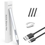 Stylus for HP Envy X360 Pavilion x360 Specter X360 Spectre x2 Envy x2 Touchscreen Laptop Rechargeable MPP 2.0 Tilt Pencil 4096 Pressure Sensitivity Using The Microsoft MPP Protocol, Silver