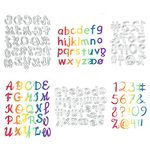 OKUYAN 72PCS Numbers Alphabet Cutting Dies Metal 26 Letter Alphabet Dies 0-9 Number Embossing Die Capital Lower Case A-Z Alphabets Cutting Dies for DIY Craft Cardmaking Journaling Stencil Tool(3 Sets)