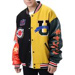 Eocicvvi Varsity Jacket Unisex Y2K Embroidered Letterman Bomber Jacket Casual Baseball Jackets