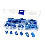 JZK 90x PCB Terminal Block 2P 3P 4P 5mm Pitch, 300V 15A 2 Pin 3 Pin 4 Pin Screw Terminal Block for PCB, 5mm-Pitch PCB Mount Screw Terminal Blocks Connectors, Blue