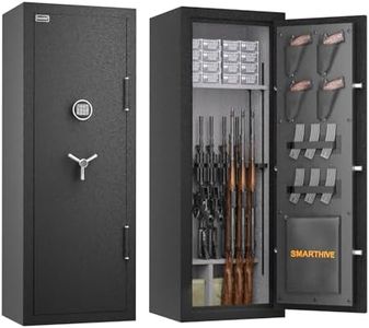 40-Min Fireproof Gun Safe (1200°F) - Quick Access Rifle/Pistol Safe, Heavy-Duty Fire Resistant Gun Cabinet for Home Valuables (Black, 13.18cu.ft)