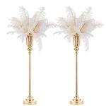 NUPTIO Gold Vase Centrepieces Tall: 2 Pcs 77.5cm Wedding Table Centerpieces Trumpet Vases Metal Flower Stand for Party Anniversary Ceremony Birthday Decorations