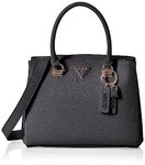 GUESS Women's Noelle Girlfriend Satchel, top Handle, Black, One Size