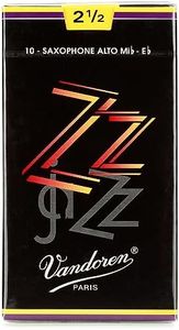 Vandoren jaZZ Alto Saxophone Reeds 10 Pieces, Strength 2.5