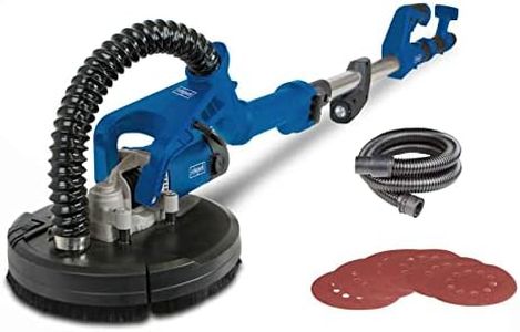 Scheppach Wand & Deckenschleifer DS920 | 710W, Ø 225mm, bis 90° neigbarer Schleifkopf, teleskopierbar, Trockenbauschleifer inkl. 6 Schleifscheiben, Absaugadapter & Absaugschlauch & LED-Arbeitsleuchte