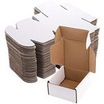 Cedilis 75 Pack Corrugated Mailer, 4x4x2 Inches Shipping Boxes, Small Cardboard Box for Shipping Mailing and Storing, Recyclable, Crush Proof, Oyster White