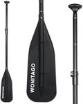 WONITAGO Canoe Paddles Aluminum Paddle with PP Blades, Floating Adjustable Canoe Paddle and Boat Paddle, 122-152 cm/4-5 Ft, Black