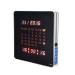 BUCS LED Digital Wall Clock, Digital Wall Calendar Power Off Memory Stylish Double Hanging for Dining Room (EU Plug)