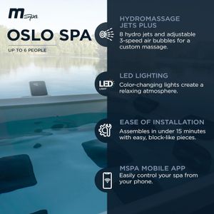 AQUALINE MSpa Oslo 6-Person Inflatable Hot Tub – Outdoor Spa