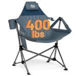 TIMBER RIDGE Hammock Camping Chair, Oversized Swinging Chair with Adjustable Back and Seat Height, Portable Folding Rocking Camping Chair for Outdoor Lawn, Backyard and Patio, Supports 400lbs, Blue