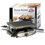 Swissmar Geneva Raclette Grill with Reversible Cast Aluminum Grill Top - Perfect for outdoor & Indoor Electric Raclette Grill & Griller - Barbeque Bonding - 4-Person