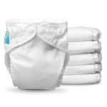 Charlie Banana Baby 2-in-1 Reusable Fleece Cloth Diapering System, Reusable and Washable, 6 Diapers and 12 Inserts, One Size, All White Snow Pack
