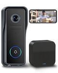 EUKI Wireless WiFi Video Doorbell Camera with Chime, 2K HD Smart Video Doorbell with Camera, Battery Operated, PIR Motion Detection, Night Vision, 2-Way Audio, Support SD Card & Cloud Storage