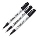 Sharpie Oil-Based Paint Marker, Extra Fine Point, Black Ink,Pack of 3