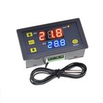 Taikuwu Digital Temperature Controller Temp Alarm Thermostat DC 12V 20A LCD for Cooling Heating Meter