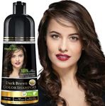 Herbishh Hair Color Shampoo for Gray Hair–Hair Dye Shampoo–Colors Hair in Minutes–Long lasting colour–500 ML–3-In-1 Hair Color–Ammonia-Free (Dark Brown, 500 Ml)