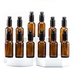 YIZHAO 30ml Amber Glass Spray Bottle for Essential Oils, Small Empty Fine Mist Spray Bottle, for Cleaning, Aromatherapy, Cosmetic Sprays, Hair –12 Pcs