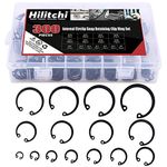 Hilitchi 300-Pcs [15-SIZE] Alloy Steel Internal Circlip Snap Retaining Clip Ring Assortment Set