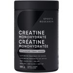 Sports Research® Creatine Monohydrate - Pure Micronized Creatine Monohydrate Powder - Improves strength, power, and performance for Women and Men | Non-GMO 100 Servings