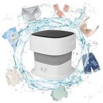 Portable washing machines low noise,WMLBK Mini washing machine and dryer 9L Blue light + silver ion sterilization Mini Foldable Washing Machine with Drain Basket for Washing Underwear