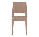 Nilkamal Mid Back Chair ENAMORA | Chair for Living Room, Bed Room, Kitchen, Office Room, Outdoor| 100% PolyPropylene Stackable Chair | (Rattan Dark Beige)