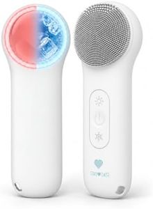 Riki Radiant Electric Silicone Face Scrubber - 2-in-1 Facial Rotating Vibrating Exfoliating Brush - Waterproof & Portable, Rechargeable, for Cleaning, Exfoliation, Massage, for Men & Women (White)