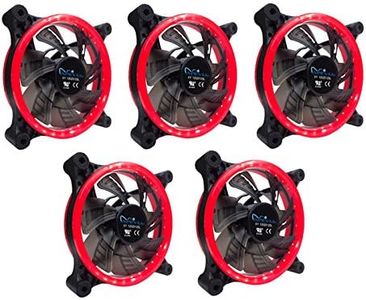 APEVIA 512L-CRD 120mm Silent Dual Rings Red LED Fan with 32 x LEDs & 8 x Anti-Vibration Rubber Pads (5 Pk)