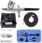 Voilamart Upgraded 36PSI Airbrush Kit, Dual-Action Model Airbrush Kit with Compressor, Mini Spray Gun Paint Sprayer Air Compressor for Painting Car Nail Tattoo Cake Decoration Art Model Makeup Craft