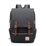 FreeMaster Vintage Unisex Casual School Bag Travel Laptop Backpack Rucksack Daypack Tablet Bags (Black)