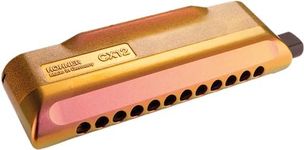 Hohner CX12 Jazz Key of C Chromatic Harmonica, Red/Gold